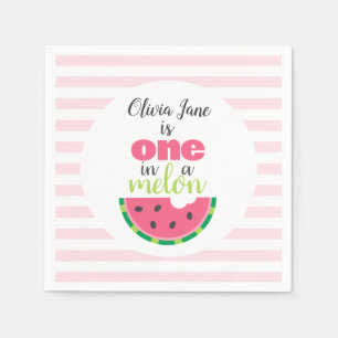 Eine in Melon Watermelon Baby Girl 1. Geburtstag Serviette