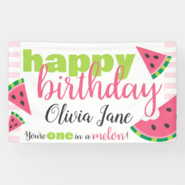 Eine in Melon Watermelon Happy Birthday Custom Banner