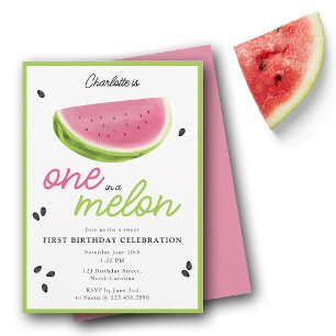 Eine in Melon Watermelon Sommer 1. Geburtstag Einladung