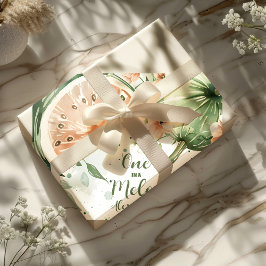 Eine in Melon Watermelon Wasserfarbe 1. Geburtstag Geschenkpapier
