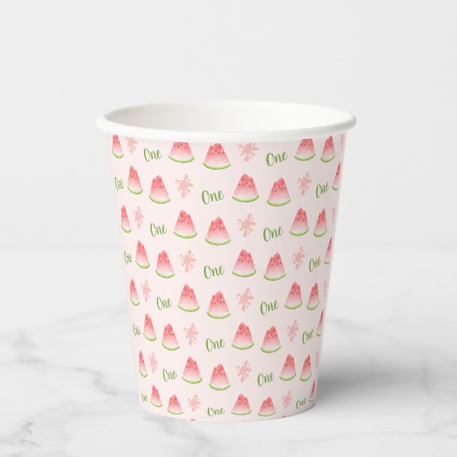 Eine in Melon Watermelon zum Geburtstag Pappbecher (Vorderseite)