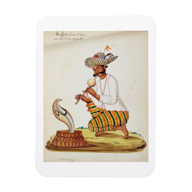 Eine indische Schlange Charmer mit einer Kobra aus Magnet (Vertikal)