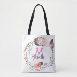 Eine individuell anpassbare Mit Monogramm Boho Tot Tasche