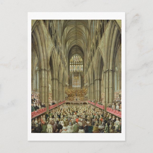 Eine Innenansicht der Abtei von Westminster auf de Postkarte (Vorderseite)