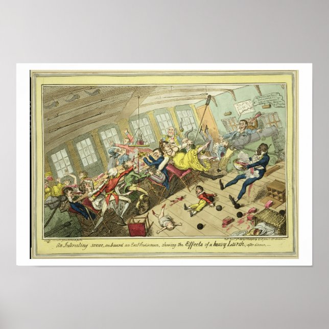 Eine interessante Szene an Bord eines Ost-Indiaman Poster (Vorne)