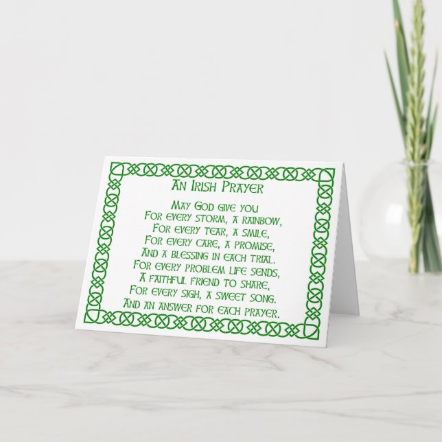 Eine irische Gebetskarte St. Patrick Karte (Vorderseite)