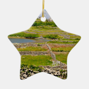 Eine irische Steinwand Keramikornament