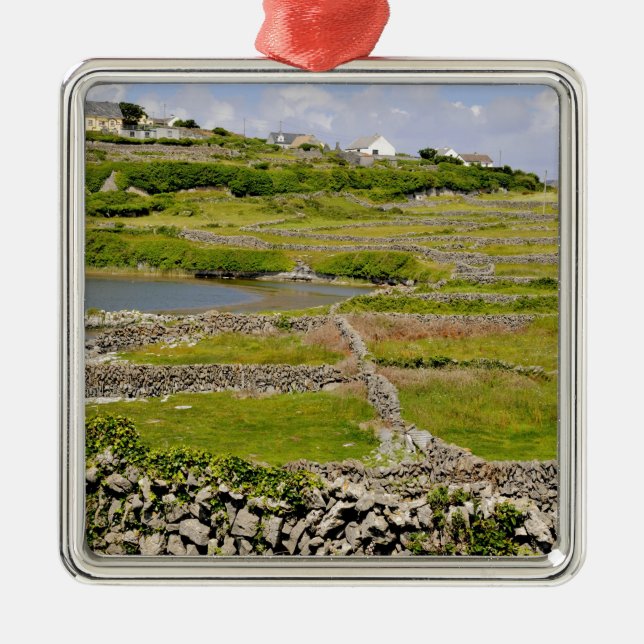 Eine irische Steinwand Silbernes Ornament (Vorne)