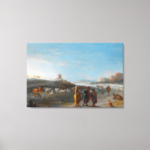 Eine italienische Landschaft mit einem unbekannten Leinwanddruck