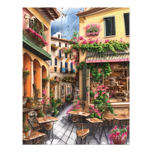 Eine italienische Street Scene Ephemera Design Ser Fotodruck (Vorne)