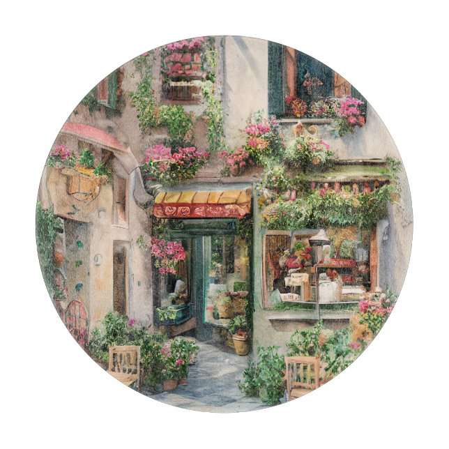 Eine italienische Street Scene Ephemera Design Ser Schneidebrett (Vorderseite)