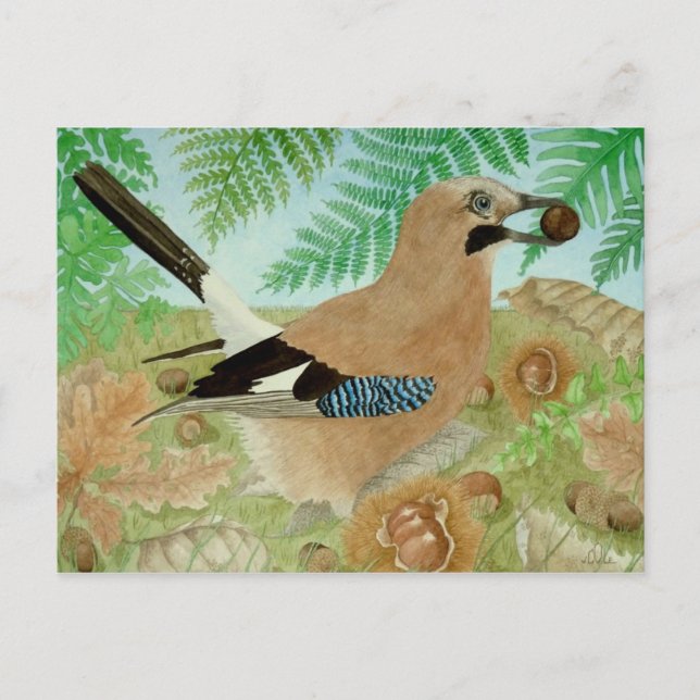 Eine Jay im Herbst Postkarte (Vorderseite)