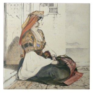 Eine jüdische Frau von Gibraltar, 'von den Skizze Fliese