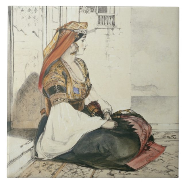 Eine jüdische Frau von Gibraltar, 'von den Skizzen Fliese (Vorderseite)