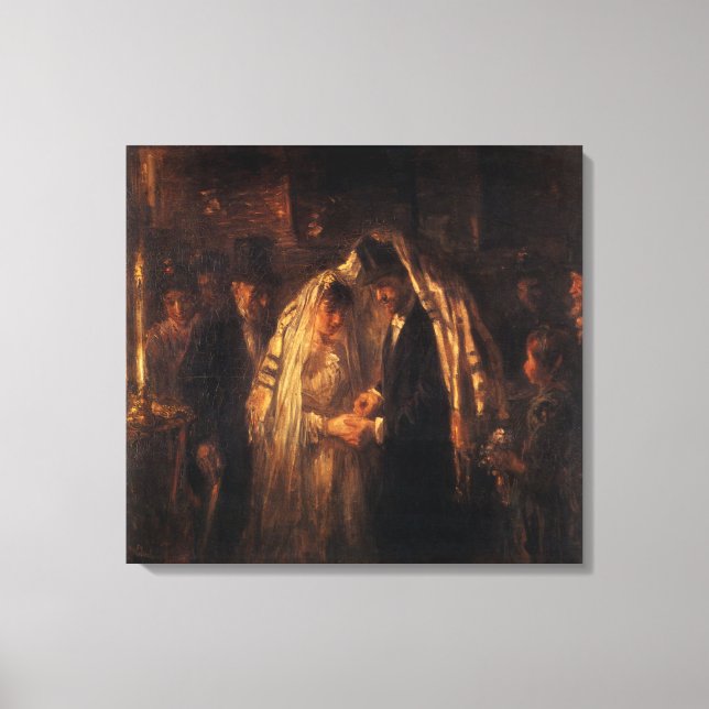Eine jüdische Hochzeit von Jozef Israels - Circa 1 Leinwanddruck (Vorderseite)