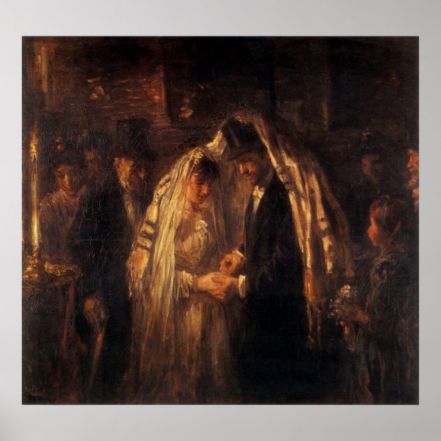 Eine jüdische Hochzeit von Jozef Israels - Circa 1 Poster (Vorne)