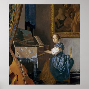 Eine junge Dame gesetzt an einem Virginal, c.1670 Poster
