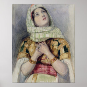 Eine junge Dame in das Türkische-dem Kleid (w/c Poster