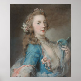 Eine junge Frau mit Papagei Poster