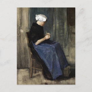 Eine junge Scheveningen-Frau knetet Postkarte