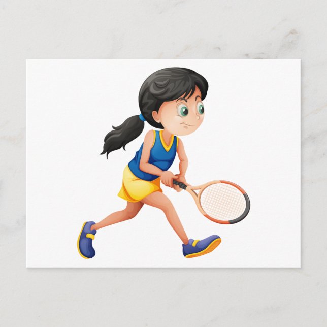 Eine junge Tennisspielerin Postkarte (Vorderseite)