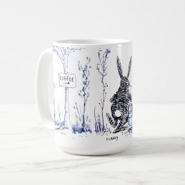 Eine Kaninchenweg-Tasse Kaffeetasse (Vorderseite Links)