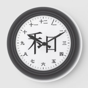 Eine Kanjiuhr Große Wanduhr