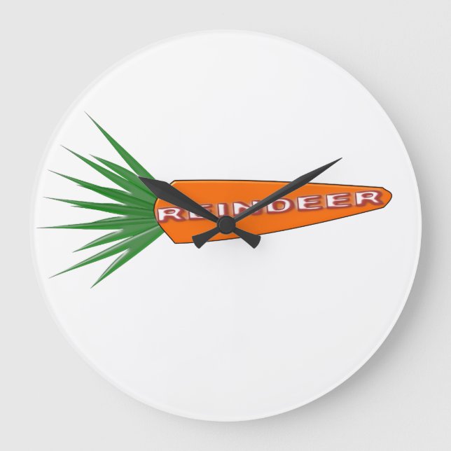 Eine Karotte für die WeihnachtsReinder-Uhr Große Wanduhr (Vorderseite)