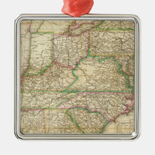 Eine Karte der Straßen, der Kanäle und des Silbernes Ornament
