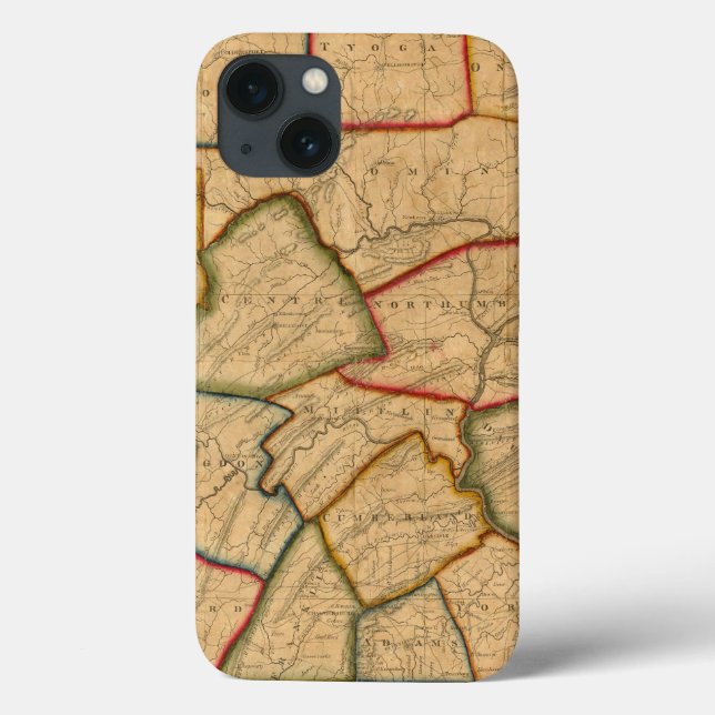 Eine Karte des Staat von Pennsylvania Case-Mate iPhone Hülle (Rückseite)
