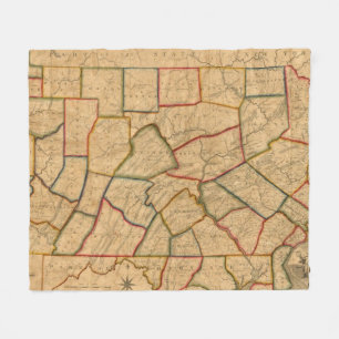 Eine Karte des Staat von Pennsylvania Fleecedecke