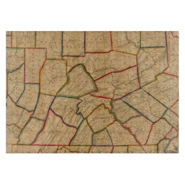 Eine Karte des Staat von Pennsylvania Schneidebrett (Vorderseite)