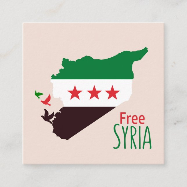 Eine Karte Syriens mit der "Revolution Flag" (Vorderseite)
