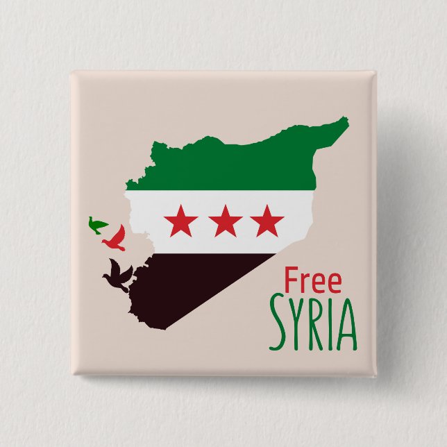 Eine Karte Syriens mit der "Revolution Flag" Button (Vorderseite)