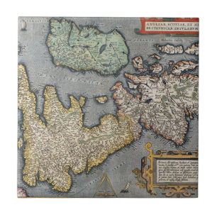 Eine Karte von Großbritannien   1587 Fliese
