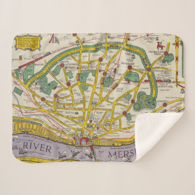 Eine Karte von Merseyside, Liverpool Sherpadecke (Vorderseite (Horizontal))