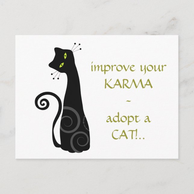Eine Katze adoptiert Postkarte (Vorderseite)