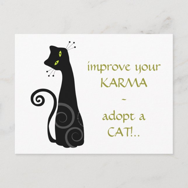 Eine Katze adoptiert Postkarte (Vorderseite)