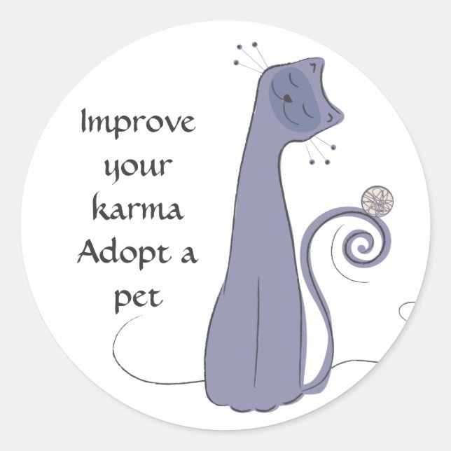 Eine Katze adoptiert Runder Aufkleber (Vorderseite)