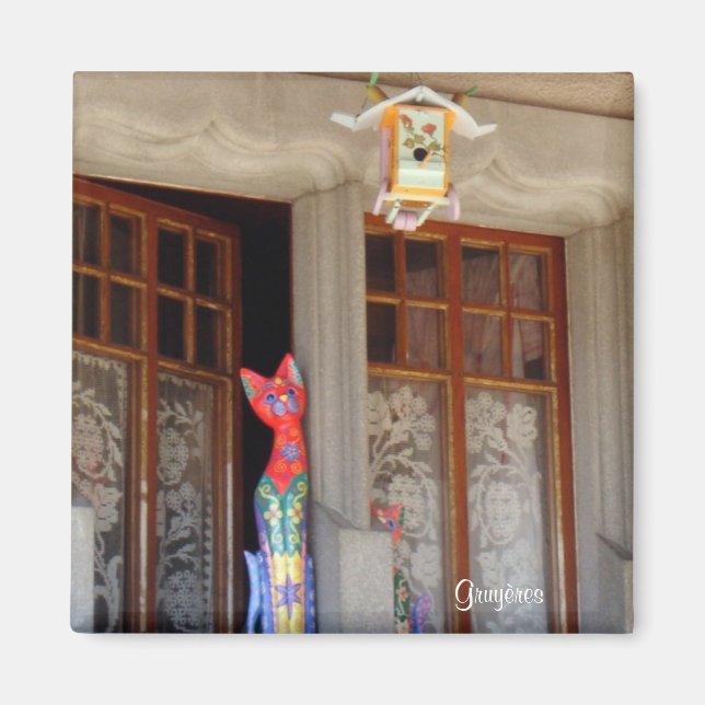 Eine Katze am Fenster Magnet (Vorne)