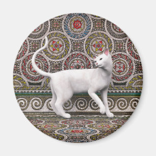 Eine Katze auf dem Mosaikmagneten Magnet