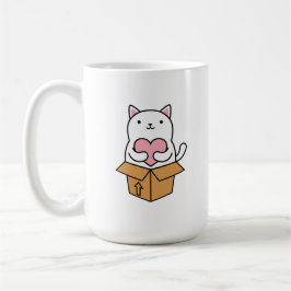 Eine Katze, die ein Herz trägt. Kaffeetasse