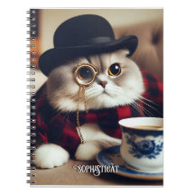 Eine Katze, die ein Monokel trägt