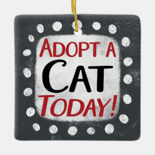 Eine Katze heute verzieren adoptier Keramikornament