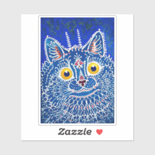 Eine Katze im gotischen Stil von Louis Wain Aufkleber