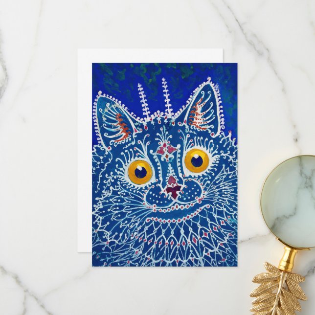 Eine Katze im gotischen Stil von Louis Wain Dankeskarte (Vorderseite/Rückseite Beispiel)