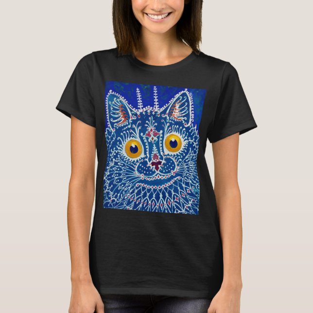 Eine Katze im gotischen Stil von Louis Wain T-Shirt (Vorderseite)