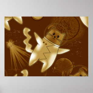 Eine Katze im Weltraum. Poster
