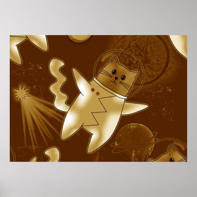 Eine Katze im Weltraum. Poster (Vorne)