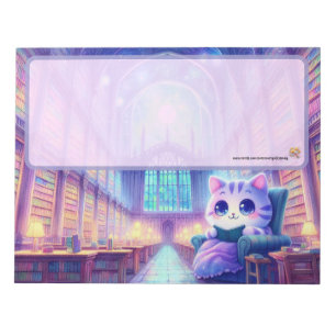 Eine Katze in der Bibliothek Notizblock